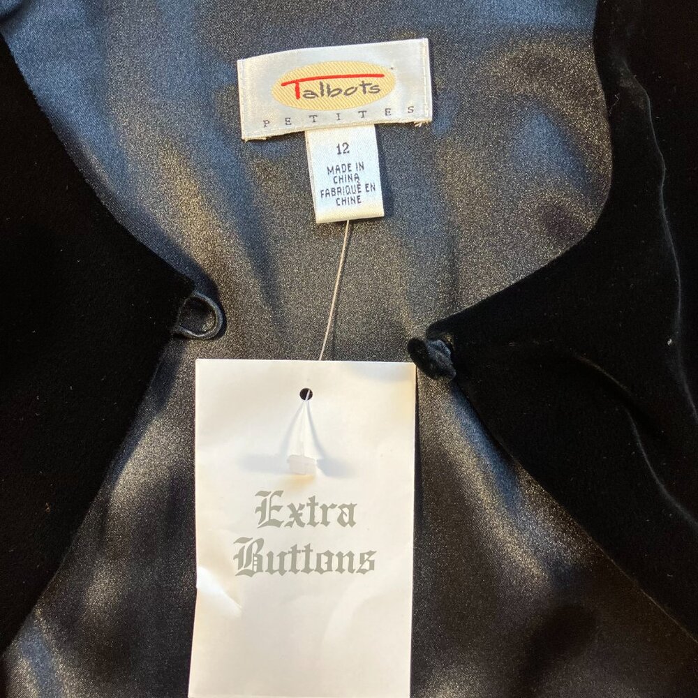 Talbots Nwt Black Velvet Single Button Jacket Siz… - image 5